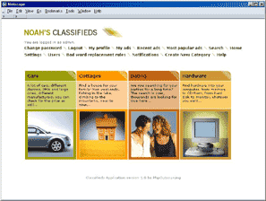 Noah's Classifieds Webspace Hosting Example