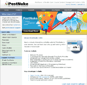 PostNuke Webspace Hosting Example